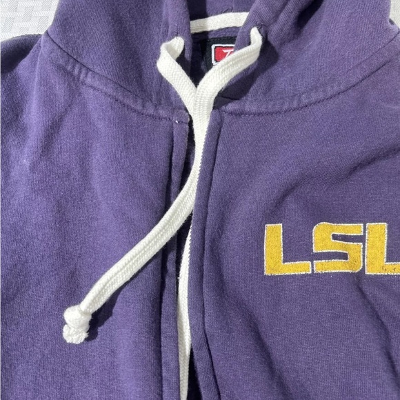 WOMENS Tailgate Clothing NCAA LSU Zip Up Jacket W/ HOODY SIZE M VINTAGE STYLING - Picture 3 of 12